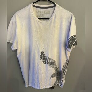 AMERICAN EAGLE TSHIRT Men's Size M EAGLE  DESIGN 100% Cotton BEIGE,SINGLE STITCH